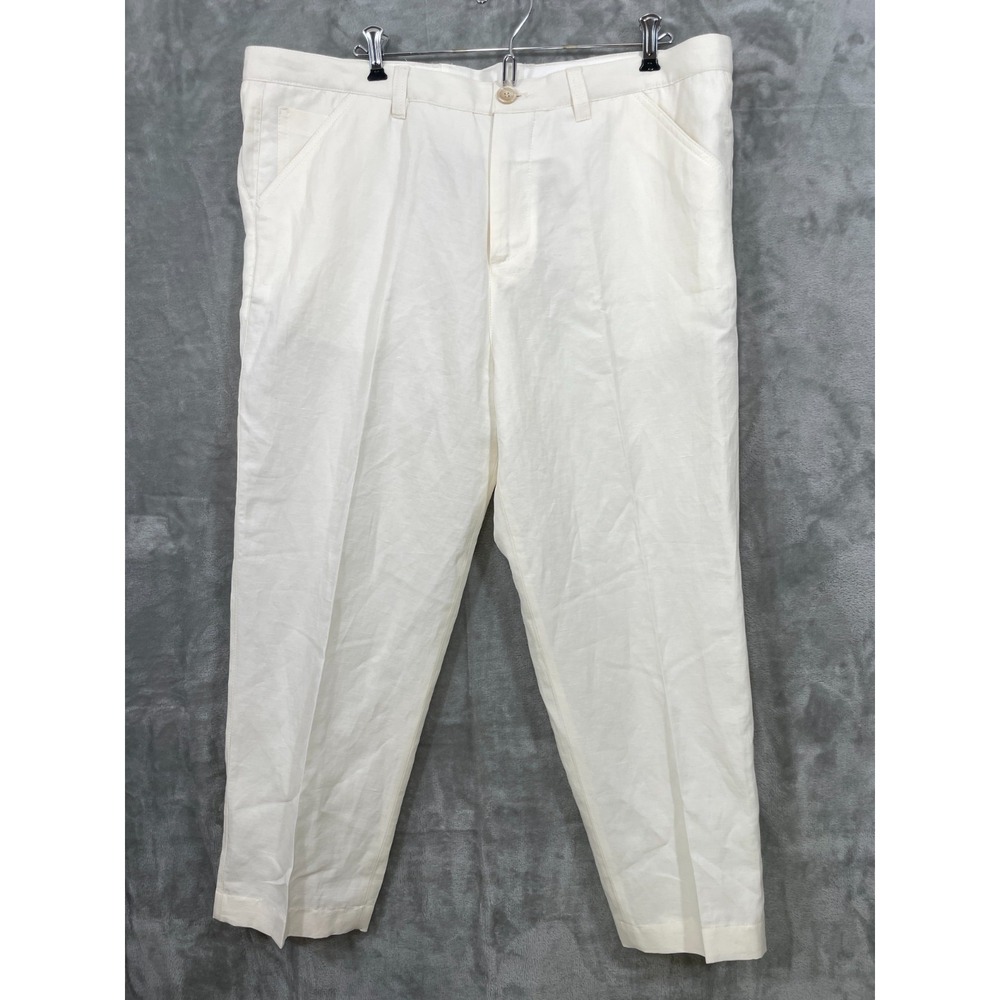 Brunello Cucinelli Men's Size 52 White Linen/ Cotton Pants Italy  Altered 40x25!